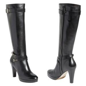 Cole Haan Nike Air Technology Cara Tall Boots Soft Black Leather Women's Size 7B